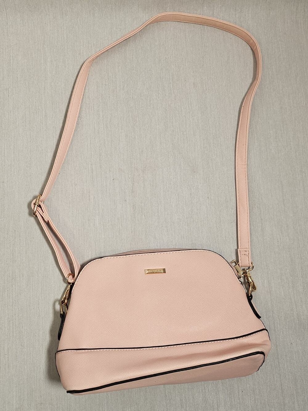 ELIM & PAUL Pink Synthetic Leather Dome Crossbody Bag Purse